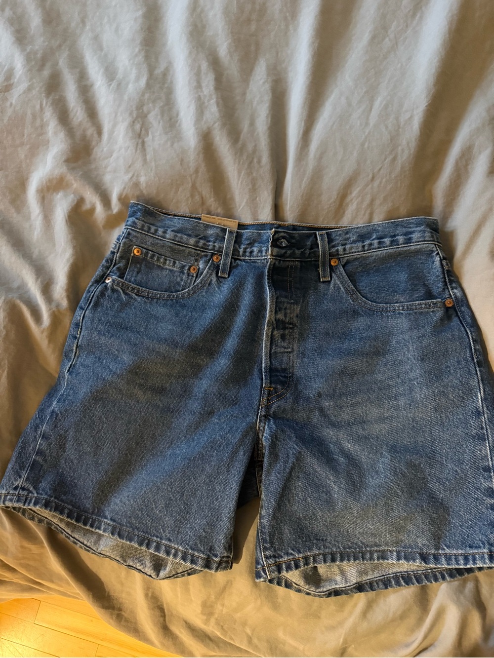 Levi's Classic Blue High-Rise Denim Shorts